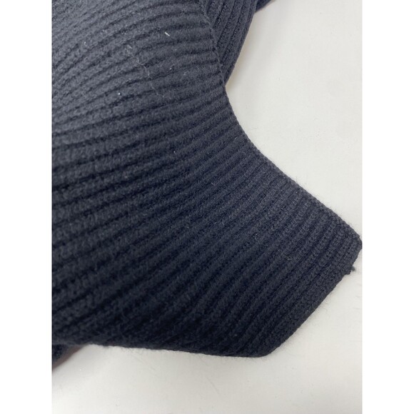 AllSaints Rib Scarf Mens One Size Black 100% Merino Wool Winter Knit Tag New - Picture 3 of 8